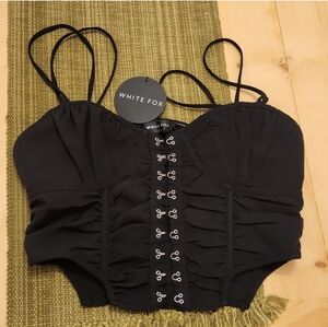 White Fox Stuck In My Ways Bustier Corset Goth Black Size L